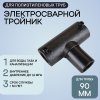 Электросварной тройник 90 мм SDR 11 ПЭ 100 Иммид
