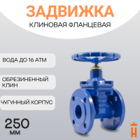 Задвижка с обрезиненным клином PN16 DN250